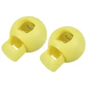 Plastic Cord Locks (0.3" x 0.2")10pcs, Single Hole Spring Toggle Stoppers Yellow