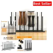 Stylish Free-Standing Boot Rack for 8 Pairs - Durable Black Metal Design