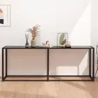 Console Table Black 200x35x75.5cm Tempered Glass Modern Furniture Home Dec 31687