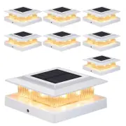 Post Cap Lights 8pack, 4x4 Deck Fence Post Solar Lights Outdoor with Warm Whi...