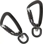 T TOOYFUL 1 Pair Heavy Duty Self-Locking Carabiner Clip, Swivel Swivel, Keychain, Ai Camping Hiking Hammock Hooks