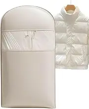 [Generic] Garment Bags For Hanging Clothes - MediuSuit Bags For Closet Storage Clothing Storage | Hangable Space Saver Dustproof Protective With Self-Compression Zipper For Jackets Shirts Sweater Travel | Satin