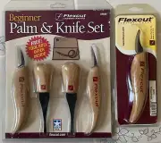 Flexcut Palm&Knife 4 pc. Beginner Set PLUS Pelican Knife Woodcarving. (5 TOTAL)