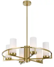 Citrine TFS 6LTS PENDANT 6x25wE14max D650 H242 GLASS:80 BRASS / OPAL MATT ROD:1.5m