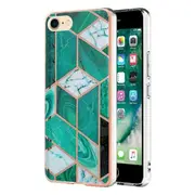 For Apple iPhone 7/8 Case Hard back Marble Pattern Slim Design Enhanced Camera and Screen Protection Girls and Women Cover (Ocean Green)