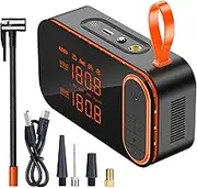 Car Air Pump For Tires Portable - 130PSI Auto Air Compressor Tire Inflator,High Voltage Electric Wireless Automotive Inflation Equipment For Trucks