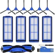 [RONGJU] Replacement Parts for Eufy RoboVac 11S Max, Accessories Kit for RoboVac 15C Max 30C Max Robotic Vacuum Cleaner, Includes 4 Filters, 6 Side Brushes, 1 Roller Brush