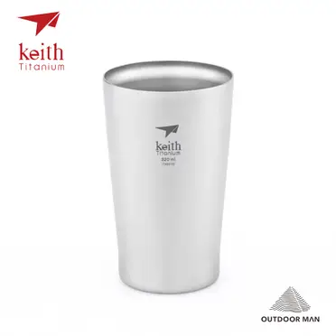 鎧斯Keith Ti9221純鈦杯雙層啤酒杯