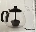 TUPPERWARE TEAZE ME gorgeous glass Black Tea Pot LIMITED RELEASE New