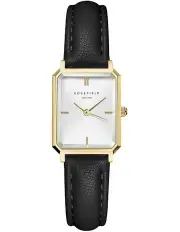 [Rosefield] The Octagon XS Leather Watch in Black