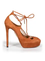 Brown Suede Platform Pumps