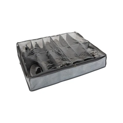 Simplify 12 Pair Under the Bed Shoe Storage Box in Heather Grey