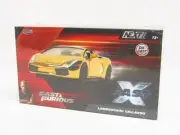 Jada Toys Fast And Furious 1/24 Diecast Car Gold Lamborghini Gallardo Minicar