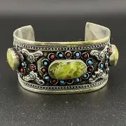 Stunning Afghani Green Jade Beautiful Handmade Traditional Classy Bangle Cuff