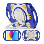 Nevenka Cat Tablet Case For iPad 10th Kids Friendly with Handle Stand-DarkBlue