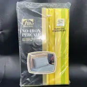 NOS Fashion Manor Penneys Yellow No Iron Percale Standard Sz Pillow Cases 60s