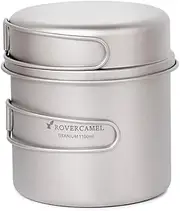 Ultralight Cookset Camping Cookware Set 1100ml Pot and 350ml Fry Pan with Folding Handles