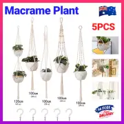 5x Macrame Plant Hanger Pot Holders Hanging Basket Hemp Rope Indoor Outdoor