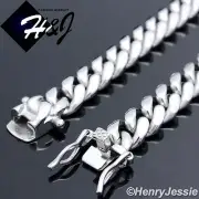 24"30"MEN Stainless Steel 12mm Silver Miami Cuban Curb Link Chain Necklace*N154