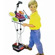 Electric Drum Kit Toy Music Play Set with Mic & Stand Numerous Sound Settings & Lights
