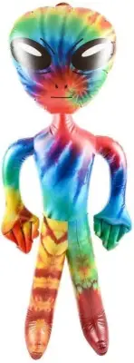 63" Giant Alien INFLATE (Vinyl) Galaxy/Rainbow/Tie Dye. Inflatable Huge Alien