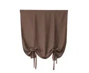 Simple Short Curtain Double-sided Matt High Blackout Solid Color Window Shade-Coffee
