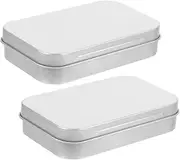 Luxshiny 2pcs Boxes Mini Metal Tin Boxes with Hinged Lids Portable Tinplate Storage Containers for Candy Medicine and Jewelry Stylish Decorative Storage for Home Organization