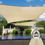 18ft Outdoor Rectangle Shade Sail with A-Ring Patio Garden Pool Sun Canopy Cover
