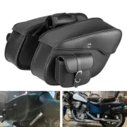 Motorcycle Side SaddleBags Large Capacity Black For Harley Softail Fatboy FLST