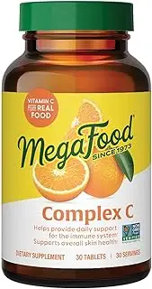 MegaFood Complex C - Immune Support - A Daily Dose of Vitamin C Delivered with Real Food - Vegan - Non-GMO - Gluten Free, Made Without 9 Food Allergens - 30 Tabs