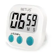 Betus LCD Digital Kitchen Cooking Timer - Loud Alarm Magnetic Count Up and Down