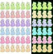 60pcs Luminous Mini Resin Unicorn Miniature Glow in The Dark Tiny Unicorn Ornament DIY Charms for Garden, Landscape, Aquarium, Dollhouse, Birthday Party, Room Crafts Decor