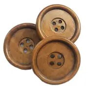 Chenkou Craft 30pcs Big Size 40mm 1 1/2" Round Wood Buttons 4 Holes Craft Sew...