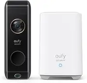 eufy Security Video Doorbell Dual Camera, 2K HD, Wireless, Battery-Powered, HomeBase, Dual Motion Detection, Smart Recognition, No Monthly Fee, 16GB Storage