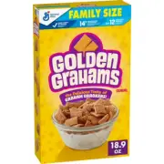NEW GOLDEN GRAHAMS CEREAL GRAHAM CRACKERS FLAVOR 18.9 OZ FAMILY SIZE BOX