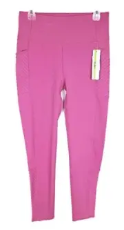 Nicole Miller Womens L Leggings Pants High Waist Casual Stretch Pockets Rose $68