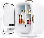 Mini Fridge15L AC/DC Portable Beauty Fridge for Skincare, White