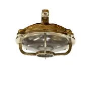 Vintage Brass 4 Bar Circle Caged Ceiling Light