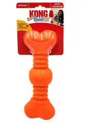 KONG SqueakStix Wigglerz LARGE Orange Squeaky Safe Tug & Fetch Dog Toy 12"