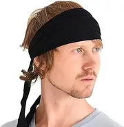 [CHARM] Sports Headband Bandana for Men - Womens Yoga Hairband Kids Ninja Headband Pirate Costume Black
