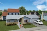 WALTHERS Cornerstone 1/87 HO Scale Postwar RANCH HOUSE Attached 2-Car Garage Kit