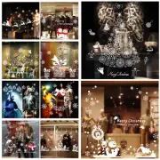 Christmas Tree Window Stickers Snowflakes Elk Balls Xmas Wall Decorations Decal