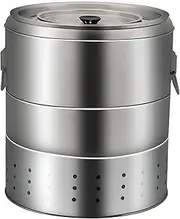 Smokeless BBQ Hanging Grill, Barrel Grill with 50 Stainless Steel Skewers and 360° All Round Roasting, Vertical Barbeque Hanging for Outdoor Cooking Camping Picnic Beach