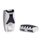Automatic Toothpaste Dispenser Set Toothbrush Holder Free Toothpaste Squeezer US