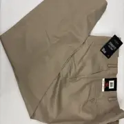 New Dockers Dress Pant Men 44x29 Tailored Collection Khaki Straight Fit Flat Frt
