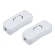 Inline Cord Switch AC 250V 2A 500W SPST Rocker Switch Light Switch White 2pcs
