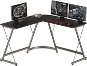 Espresso L-Shaped Gaming Desk for Office or Home Use