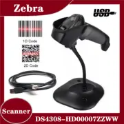 Zebra DS4308-HD7U2100SGW High-Density 1D/2D USB Handheld Barcode Scanner w Stand