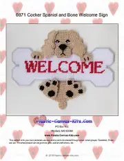 Cocker Spaniel Dog and Bone Welcome Sign- Plastic Canvas Pattern or Kit