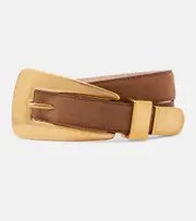 [Khaite] Khaite Lucca suede belt Inch 31.5 brown